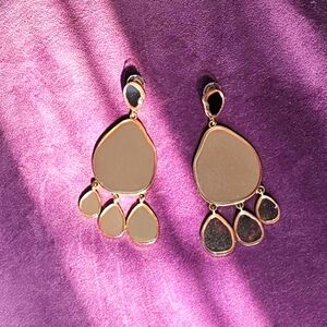 Mirrored Rose Gold Drop Earrings